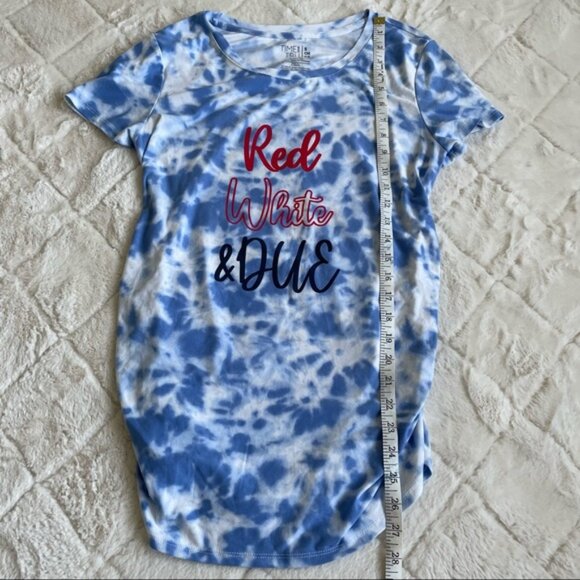 Time And Tru | "Red, White and Due" Pregnancy Anouncement Tee | Size Small - Picture 8 of 8
